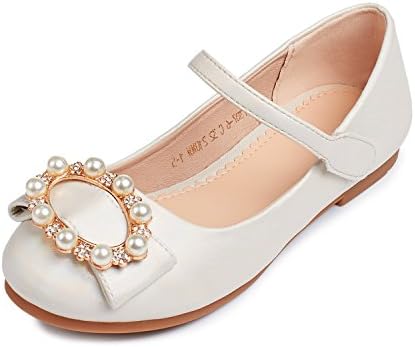 Alicorn Girl's Beige Mary Jane Dress Ballet Flat Shoes 9.5 M US Little Kid