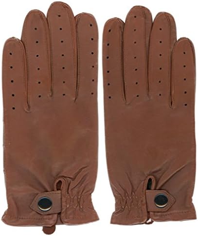 Men’s FERRARI Sheepskin Leather Driving Glove | Unlined, Sure Grip, by GRANDOE (Copper, X-Large)