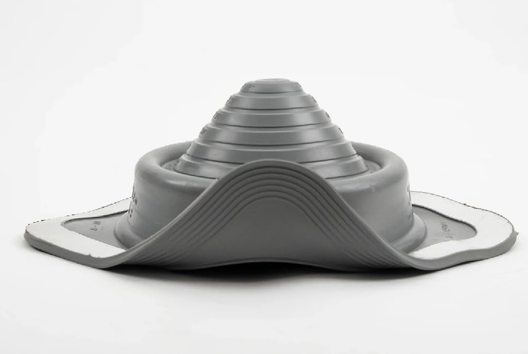 Grey Roof Flashing 03G for Flue Pipes, high Temperature (up to 200 degC) 5mm - 127mm (5")... 221 x 221mm base size