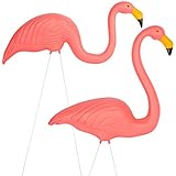 Galashield Pink Flamingo Yard Ornaments Pack of 2 Pink Flamingos Lawn Decor for Garden