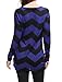 Allegra K Women's Zig-Zag Pattern Knitted Relax Fit Tunic Shirt L Black Blue