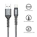 AHGEIIY iPhone Charger Cable,MFi Certified Lightning Cable- 5Pack[3.3/6.6/0.5FT] Nylon Braided Fast Charging Cable Compatible iPhone X, 8,7,6,6s Plus, 8, 7, 6, 6s, iPad,iPod and More - Grey