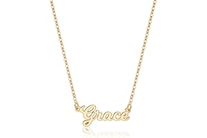 Ursteel Custom Name Necklace Personalized, 14K Gold Plated Personalized Name Necklace Dainty Name Plate Necklace Jewelry Personalized Gifts for Women Teen Girls