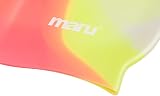 MARU 100% Silicone Swimming Hat Unisex Adult Yellow/Red One Size view 3