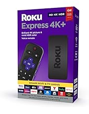 Roku Express 4K+ 2021 | Streaming Media Player HD/4K/HDR with Smooth Wireless Streaming and Roku Voice Remote with TV Controls, Includes Premium HDMI Cable