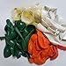 Dark Green Orange White Latex Balloon with Gold Confetti Balloons- Pack of 100