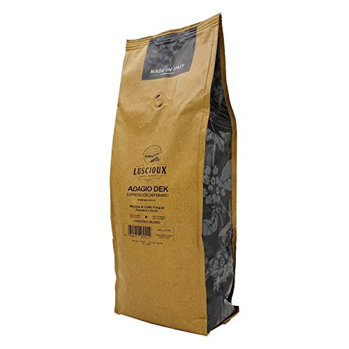 Luscioux Caffè in Grani Miscela Adagio Dek - Decaffeinato - Confezione da 1 Kg | Per chi vuole rinunciare alla caffeina…