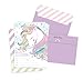 Unicorn Rainbow Birthday Invitations for Kids Party - 25 qty, DOUBLE SIDED Invites, Lavender Envelopes by Well Krafty