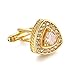 Men's Gold Plated Triangle Crystal Zircon Cufflinks Men's Gold Topaz Crystal Cuff Links