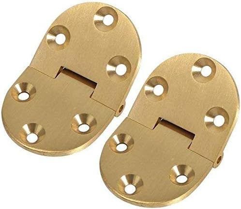 Folding Table Hinge, Desk Hinge, Solid Brass Butler Tray Hinge 2-1/2"x1-1/2 with Screws Satin Finish for Folding Tables - Gold, 2Pcs - Image 5