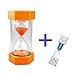 Safe & Simple 5 Minute Sand Timer + Bonus BLUE 2 Minute Toothbrush Timer. Large, Durable, Orange Hourglass for Kids + Exclusive Guarantee + Bonuses