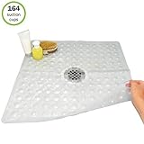 Evelots Square Bath & Shower Mat w/Drain Hole, Non Slip Suction Cups 21