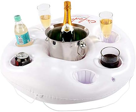 2 Portabottiglie Gonfiabili Per Piscina, Forma Di Animale, In PVC Resistente, Per Bevande E Snack, Accessori Estivi Per Feste In Acqua
