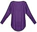 UGET Women's Oversized Baggy Tops Off Shoulder Loose Fitting Pullover Casual Blouse T-Shirt Sweater Long Batwing Sleeve X-Large Purple