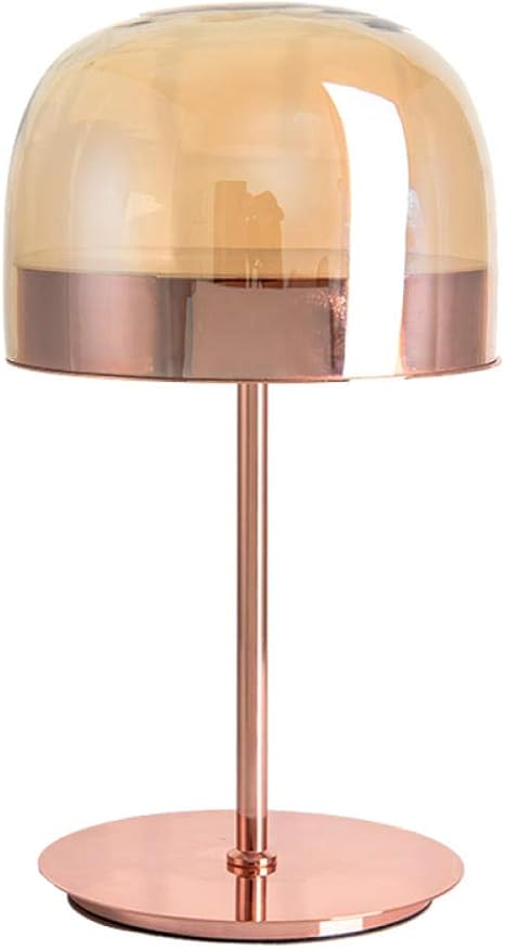 Modern Pink Rose Gold Iron Glass Bedside Table Lamp For