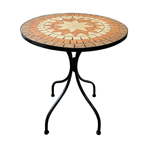 Dekoratives Mosaik Set 5-teilig Sitzgarnitur Sitzgruppe Gartentisch Stühle Gartenmöbel Bistrotisch – Bild 3