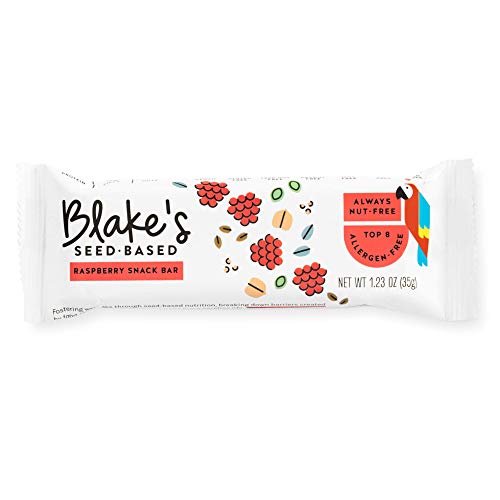 Blake's Seed Based Snack Bar - Raspberry - Nut-Free, Gluten-Free, Vegan, 1.23 oz. (Pack of 12)