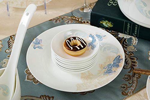 WEHOLY Servizio da tavola Europeo per la Cena in Rilievo Dorato Fatto a Mano in Rilievo Fiore Blu con Set da caffè (n. 6… - immagine 3