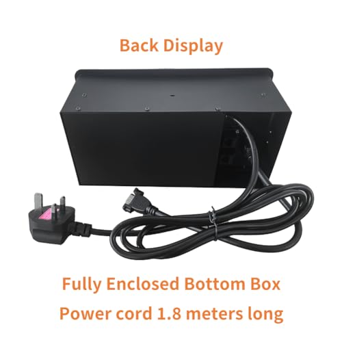 ZESHAN Table Power Socket Connectivity Box with UK Plug, USB C, HDMI, RJ45 Cat6, Fully Enclosed Bottom Box,1.8M Extension Cord, Black