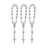 24PCS Mini Rosaries with Silver Plated Accent Color - Communion Baptism Favors - Recuerditos Para Bautizo - Christening - Decenarios