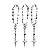 25 Pcs Mini Rosaries Silver Color Baptism with Silver Plated Accent Color - Communion Favors - Recuerditos Para Bautizo - Christening - Decenarios
