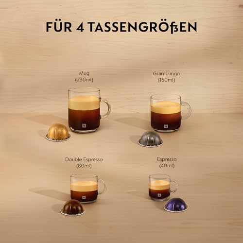 Krups Vertuo Pop Kaffeekapselmaschine, Kapazität: 560 ml, automatische Kapselerkennung, One-Touch-System, 4 Tassengrößen, verkürzte Aufheizzeit, nachhaltig, Spicy Red, XN9205