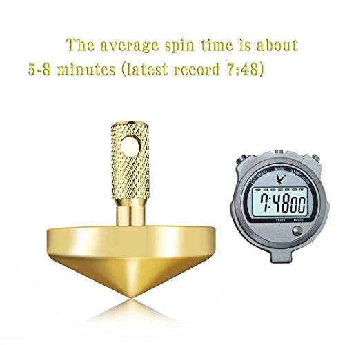 KKPOT Metal Spinning Top, Portable EDC Precision Toy Gift for Kids/Adults(Brass/Gold) - Thumbnail 2