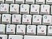 Russian Cyrillic Keyboard Stickers with RED Lettering ON Transparent Background