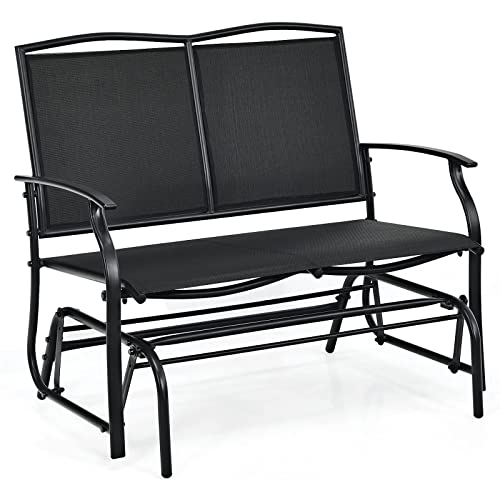 Giantex Patio Glider Benches for Outside, Swing Glider Chair with Steel