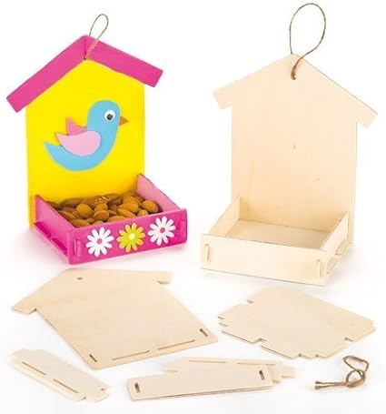 Amazon Com Baker Ross Mini Wooden Birdhouse Kits Bird Houses To