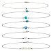 PAXCOO Pearl Choker Necklace Turquoise Choker with Handmade Black Waxed Necklace for Women Girls Birthday Christmas Valentine's Day Happy New Year and Other Festival Gift