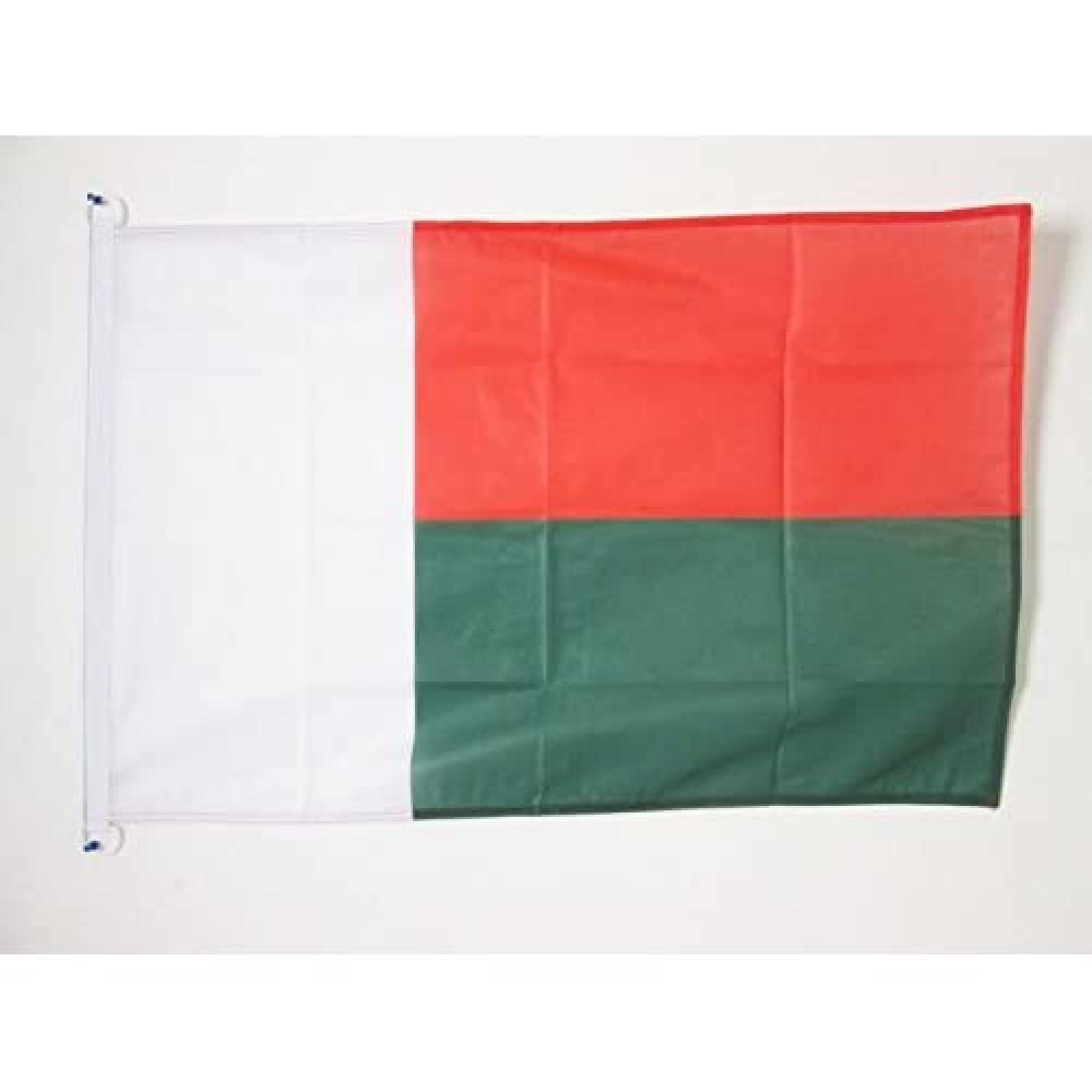 AZ FLAG - Madagascar Flag - 2x3 Ft - For Outdoor - Madagascan Banner Knitted Polyester with Two Plastic Rings - Fade Resistant - Vivid Colors - 2' x 3' Feet - 90x60 Cm