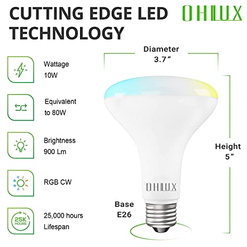 OHLUX Smart Light Bulbs, LED Indoor Flood Light Bulb for Cans, Bright