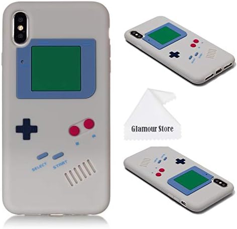 iPhone Xs Max Case,Retro 3D Game Boy Gameboy Design Style Soft Silicone Cover Case for Apple iPhone Xs Max 6.5 inch+ Free Cleaning Cloth As a Gift (Gray)