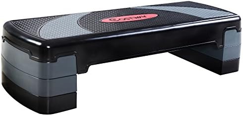 SurSector 31" Fitness Aerobic Step Exercise Stepper Platform Adjust 4"- 6"- 8" w/ Riser