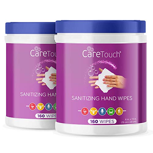 Care Touch Hand Sanitizing Wipes (2 Canisters) 320 Antiseptic Wipes