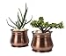 H Potter Succulent Planter Plant Pot with Tray Set of 2 Outdoor and Indoor Use Round Flower Herb Box for Home Patio Garden Deck Balcony Antique Copper Gar607a