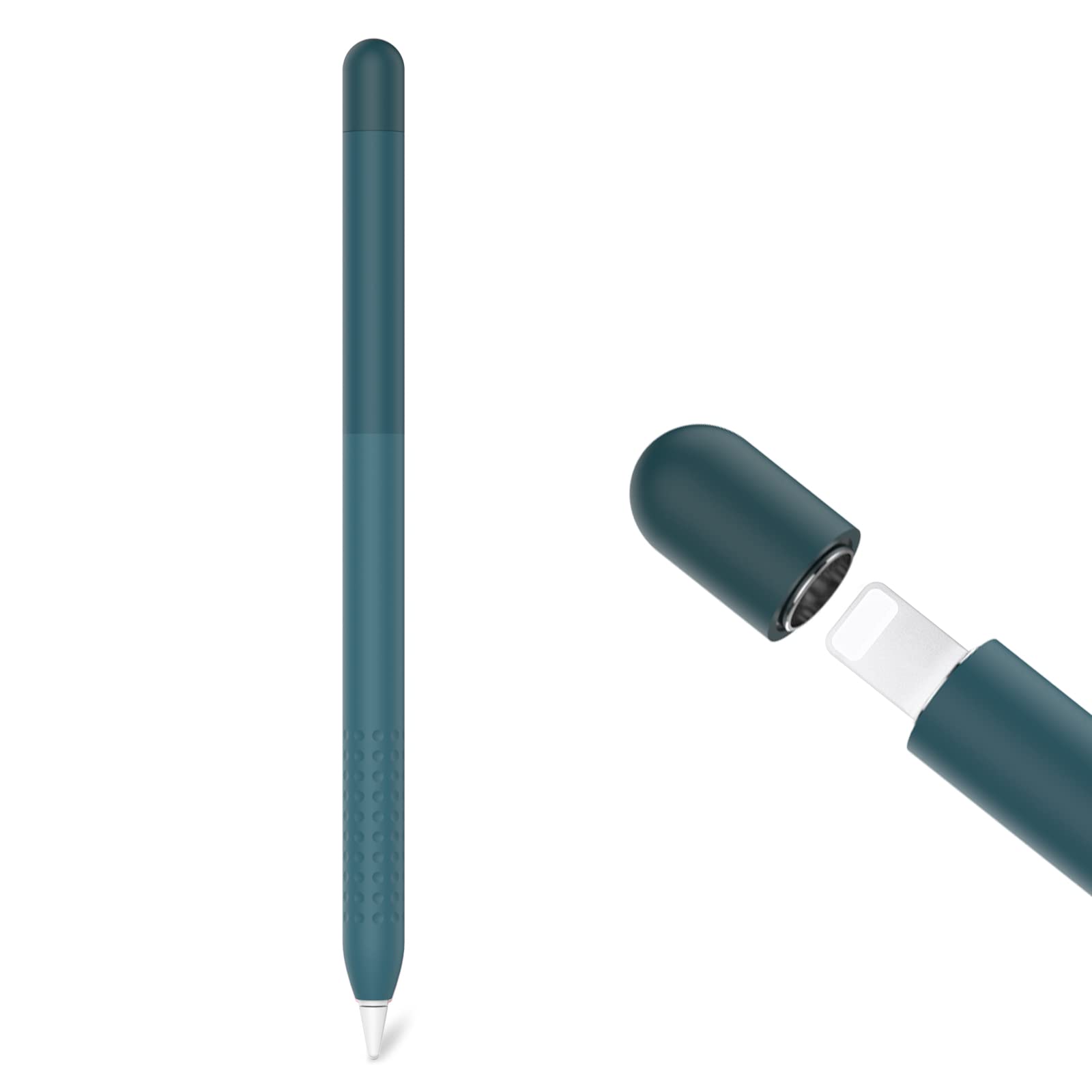 Delidigi Case for Apple Pencil 1st Generation, Gradient Color Silicone Case Cover Sleeve Grip Accessories Compatible with Apple Pencil 1st Gen (Deep Green)