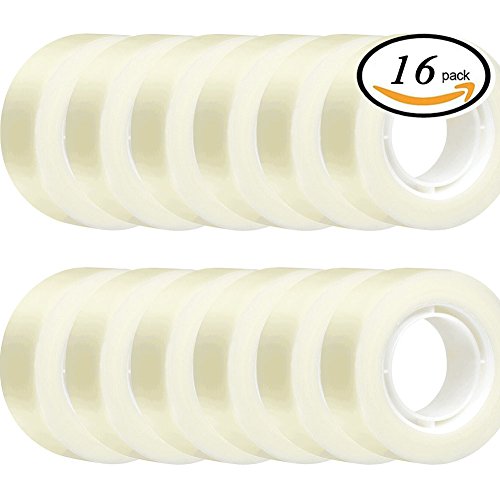 Transparent Tape - 16Roll 3/4 inches Clear Tape 98Feet for Office School - Thumbnail 5