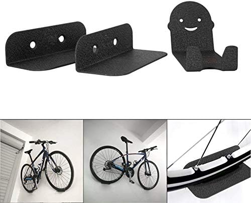 Suppyfly 3 Pcs Wall Mounted Bicycle Stands Steel Support Bike Cycling Pedal Tire Storage Hanger Rack
