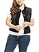 uxcell Denim Vest Top for Women Plus Size Sleeveless Button Down Waistcoat with Two Chest Flap Pockets Jean Jacket Vest 2X Black