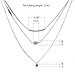 TQS Layered Necklaces Long Chain Hamsa Hand of Fatima Evil Eye Necklaces Pendant for Women Sliver