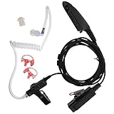 EmBest 3' 2-Wire Covert Acoustic Tube Earpiece Coil Earbud Audio Mic Surveillance Kit Compatible For Motorola Two-Way Radio Ht750 Ht1250