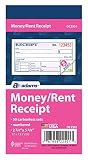 Adams Money and Rent Receipt, 2-3/4 x 5-3/8 Inches, 2-Parts, Carbonless, White/Canary, 50 Sets per Book (DC2501)