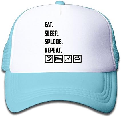 FMGH Boys&amp;Girls Fortnite Eat Sleep Cute Mesh Baseball Cap