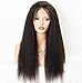 Chantiche Italian Yaki Straight Remy Human Hair Wigs for Black Women -Best Brazilian Glueless Lace Front Wig with Baby Hair 130 Density 16inches (Jet Black #1)