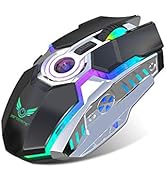 Amazon.com: Rechargeable 2.4G Wireless Gaming Mice with USB Receiver ...