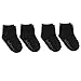 juDanzy 4 Pack Black Ankle Socks Kids Ages 0-8 Years (With Grips)