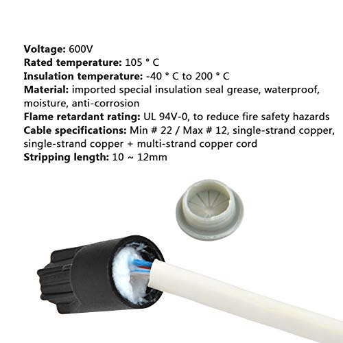 ATPWONZ 30pcs Waterproof Twist Connectors Grease Outdoor Seal Elect