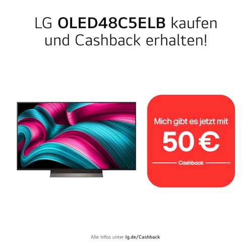 LG OLED48C5ELB TV 48 Zoll (121 cm) 4K OLED evo AI TV (α9 Gen8 4K AI Prozessor, webOS 25, 120Hz (VRR bis zu 144Hz)) [Modelljahr 2025] 2